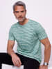 Sieh an! Kurzarm-Shirt in jade-ecru-bedruckt