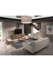 Angel Cerdá Sofa 6132 in Taupe Grau/Schwarz – (B)223 x (T)107 x (H)102 cm