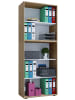 VCM  Holz Büro Regal Bücher Ordner Aktenregal Lona 5f in Sonoma-Eiche (Sägerau)
