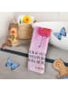 Mr. & Mrs. Panda Gästehandtuch Flamingo Classic mit Spruch in Aquarell Pink