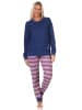 NORMANN Frottee Schlafanzug Bündchen - 82657 in navy