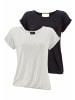 LASCANA T-Shirt in offwhite-gemustert, schwarz