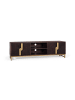 Giner y Colomer TV-Schrank aus massivem Mangoholz mit goldenem Metallsockel in Brown