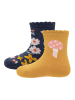 ewers 2er-Set Socken 2er Pack GOTS Blümchen/Pilz in tinte