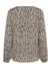 Kaffe Langarm-Bluse KAamber Regular fit in Grey/Black Graphic Simili