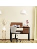relaxdays Schreibtisch in Holzoptik/Schwarz - (B)110 x (H)75 x (T)55 cm