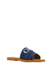 Chloé Denimblau Baumwolle Pantoletten Woody Sandalen