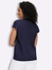 Sieh an! Rundhals-Shirt in marine-aqua-bedruckt