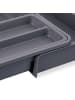 relaxdays 2 x Besteckkasten in Dunkelgrau - (B)23,5 x (H)6,5 x (T)31,5 cm