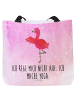 Mr. & Mrs. Panda Schultasche Flamingo Yoga mit Spruch in Aquarell Pink