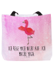 Mr. & Mrs. Panda Shopper Flamingo Yoga mit Spruch in Aquarell Pink