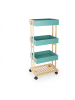 relaxdays Servierwagen in Weiß/ Mint - (B)40 x (H)88 x (T)30 cm