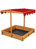 tectake Holzsandkasten, 120 x 120 x 120 cm, Holz, verstellbares Dach