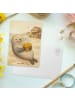 Mr. & Mrs. Panda Postkarte Robbe Pommes Design ohne Spruch in Weiß