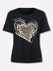 Sieh an! Kurzarmshirt in schwarz-goldfarben