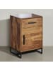KADIMA DESIGN Nachttisch Nachtkommode | Massivholz/Metall, 45x35x65cm, Schublade/Tür