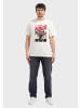 OLDSKULL T-Shirt Asian Ninja Cat Graphic in Off White
