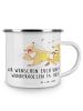 Mr. & Mrs. Panda Camping Emaille Tasse 14. Hochzeitstag Elfenbei... in Weiß