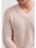 CASH-MERE.CH Recycelter V-Ausschnitt Pullover in Ecru