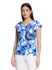 BETTY & CO Blusenshirt mit Gummizug in Weiß/Dunkelblau