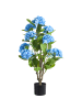 Beliani Kunstpflanze HORTENSIUM in Blau/Grün - (W) 50 x (H) 90 x (L) 50 cm