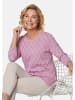 GOLDNER Kurzgröße:  Ajour-Pullover mit Durchbrüchen in hellviolett