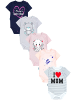 TupTam Baby Kurzarm Body mit Aufdruck Spruch 5er Pack in rosa/grau