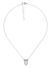 mantraroma 925er Silber - Collierketten (L) 42 cm mit Rosenquarz