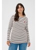KAFFE curve Langarm-Shirt KClia Regular fit in Chalk/Black Coffee - Red Heart