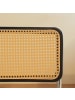 ABRIHOME Esszimmerstuhl in Schwarz Rattan mit Chrombeinen 2er Set