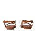 Oh! my Sandals Flache Ledersandalen Braun
