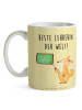 Mr. & Mrs. Panda Tasse Fuchs Lehrerin mit Spruch in Gelb Pastell