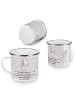 Mr. & Mrs. Panda Emaille Tasse Zahntechniker Spaß mit Spruch in Grau Pastell