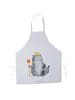 Mr. & Mrs. Panda Schürze Katze König ohne Spruch in Weiß