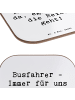 Mr. & Mrs. Panda Untersetzer Glas Spruch Busfahrer Held mit Spruch in Weiß