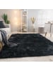 KADIMA DESIGN Hochflor Teppich Shaggy waschbar Unifarben Schlafzimmer in Schwarz