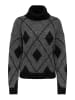 JACQUELINE de YONG Strickpullover Rollkragen Langarm Tiefe Schultern in Dunkelgrau