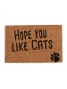 relaxdays Fußmatte Hope you like cats in Natur - 40 x 60 cm