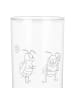 Mr. & Mrs. Panda Wasserglas Bienen Paar mit Spruch in Transparent
