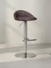 KADIMA DESIGN Barhocker DONAU | Höhenverstellbar, Edelstahl, Rückenlehne, 110kg in Braun