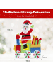 COSTWAY LED Weihnachtsmann im Zug 120 cm in Bunt