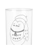 Mr. & Mrs. Panda Wasserglas Eule Frankreich mit Spruch in Transparent