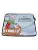 Mr. & Mrs. Panda Laptop Tasche Smörle Rodeln Design mit Spruch in Weiß