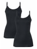 Hessnatur Spaghetti Top Fitted 2er-Set in schwarz