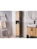Beliani Badezimmerschrank MISCANTI in Braun/Schwarz - (W) 30 x (H) 170 x (L) 30 cm