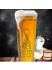 Mr. & Mrs. Panda Bierglas Giraffe Zufrieden mit Spruch in Transparent