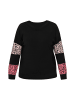 Usha Women Plus Size Sweatshirt in multicolor black