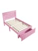 ABRIHOME Kinderbett in Rosa 90x200 cm mit Schubladen und Stauraum ohne Matratze