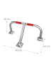 relaxdays Parkbügel in Silber/ Rot - (B)95 x (H)46 x (T)44 cm