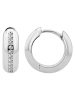 Adeliás Damen Ohrringe – Klappcreole aus 925 Silber mit Zirkonia in silber